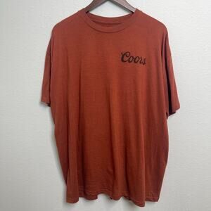 Coors Western Graphic T Shirt Mens 2XL Brown Golden Colorado Cowboy Rodeo Beer